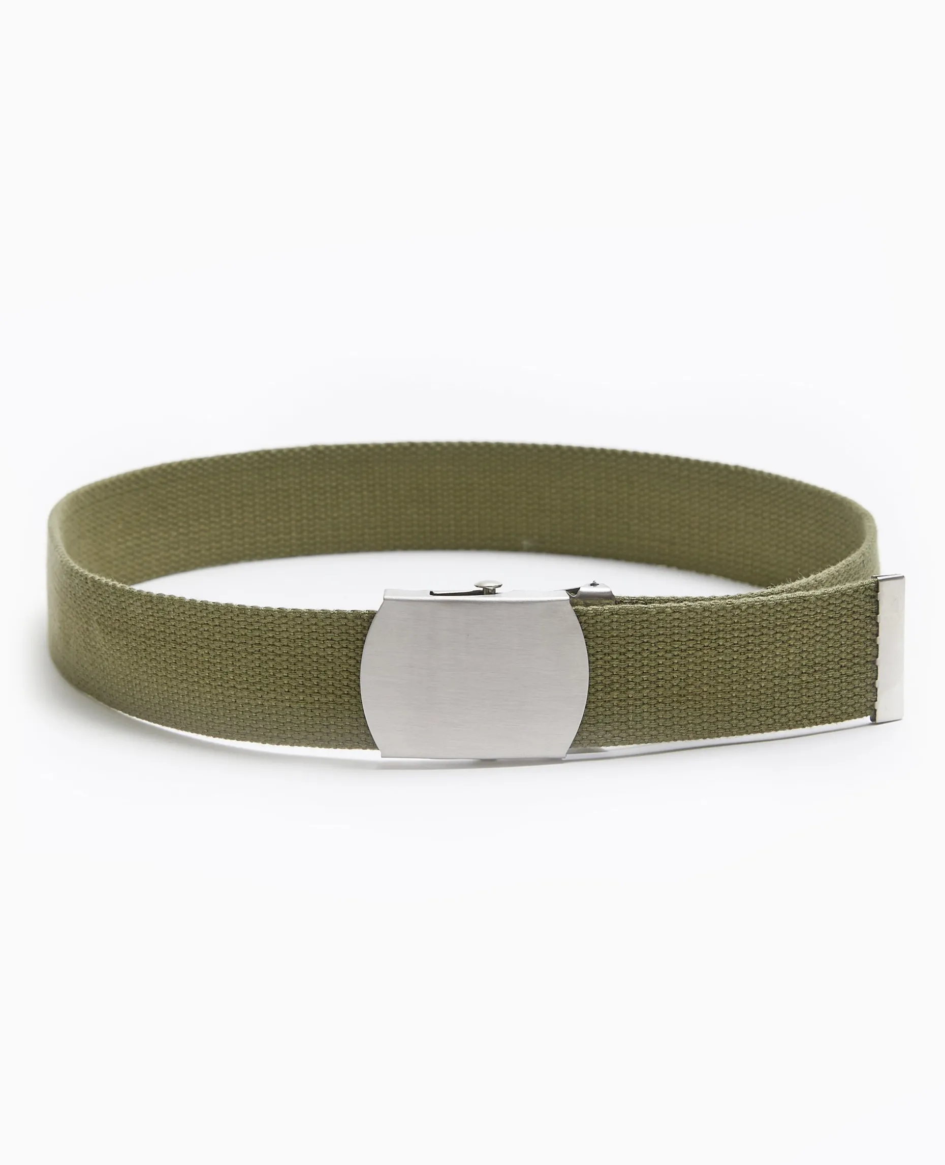 Ceinture En Canvas Avec Boucle Métallique - Vert Kaki