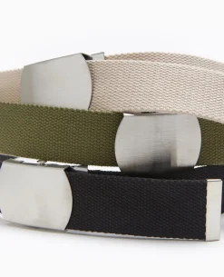 Ceinture En Canvas Avec Boucle Métallique - Vert Kaki