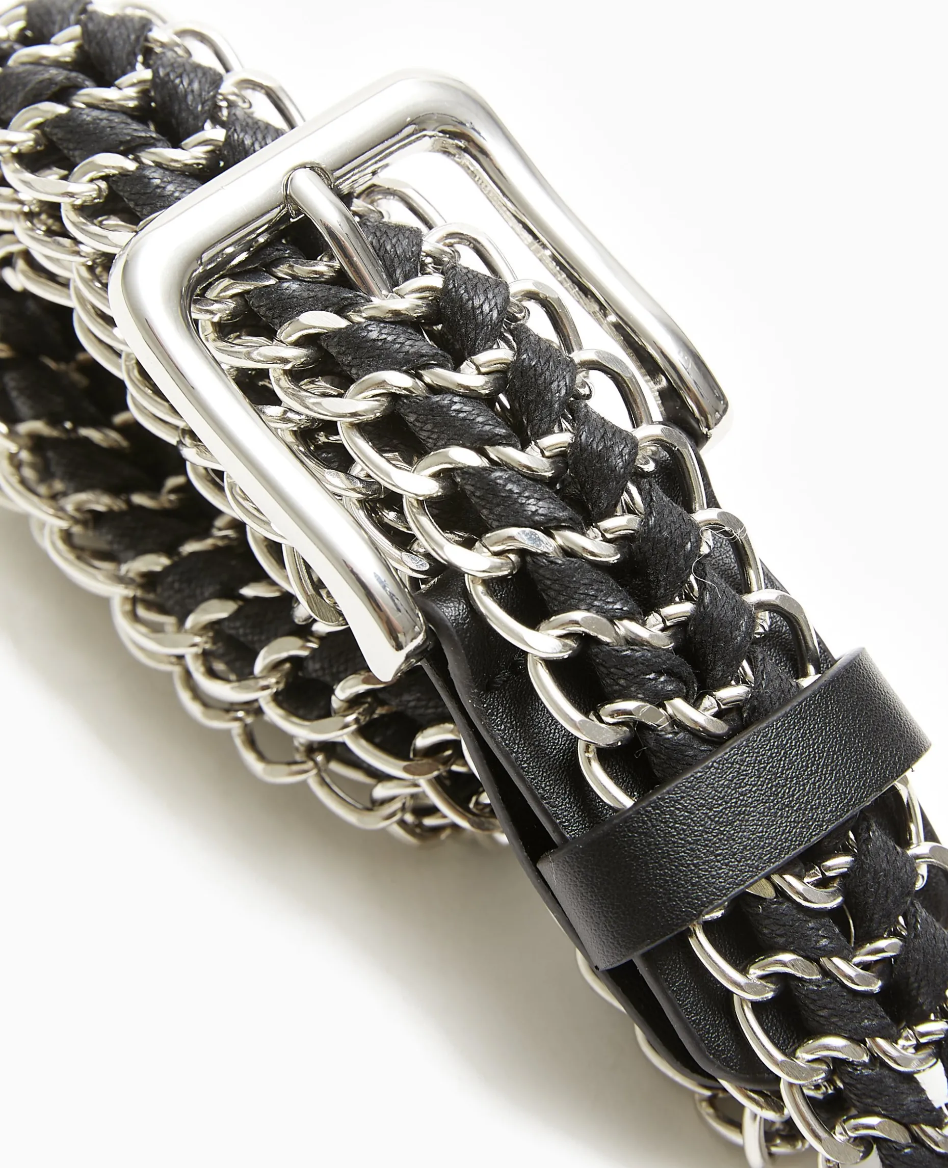 Ceinture En Chaînes Et Lacets - Noir