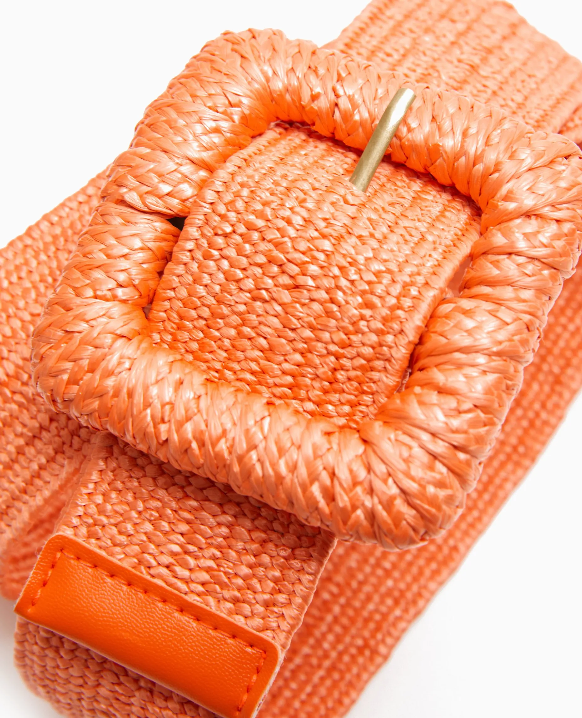 Ceinture En Paille - Orange