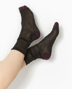 Chaussettes Avec Fils Lurex - Vert Kaki