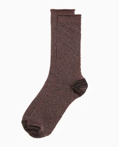 Chaussettes Avec Fils Lurex - Marron
