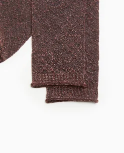 Chaussettes Avec Fils Lurex - Marron