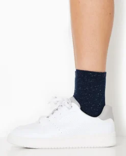 Chaussettes Avec Fils Lurex Effet Paillettes - Bleu Marine