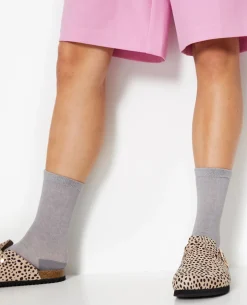 Chaussettes En Maille Chinée - écru