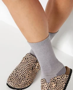 Chaussettes En Maille Chinée - écru
