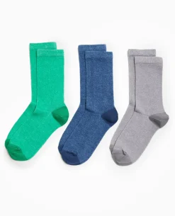 Chaussettes En Maille Chinée - écru
