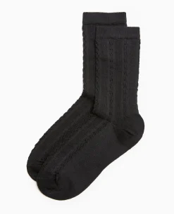 Chaussettes En Maille Fantaisie - Noir