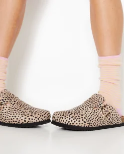 Chaussettes Rayées Maille Bouclette Intérieure - Rose Clair