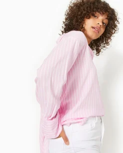 Chemise Ample Rayée - Rose Poudré