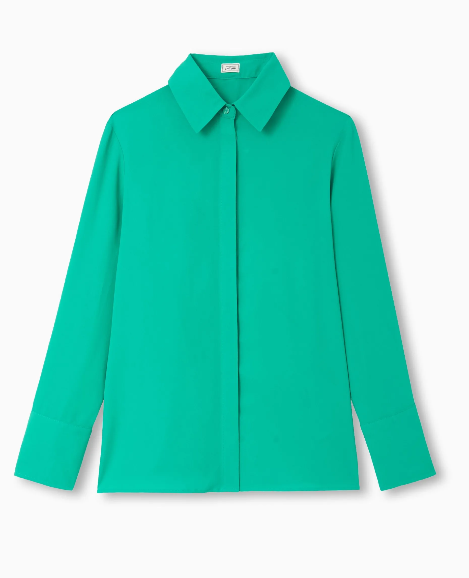 Chemise City En Tissu Fluide - Vert Foncé
