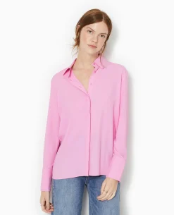 Chemise City En Tissu Fluide - Rose Fuchsia