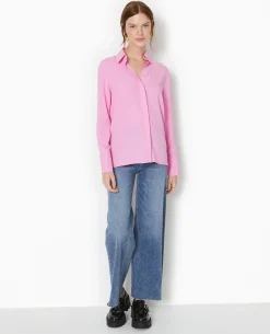 Chemise City En Tissu Fluide - Rose Fuchsia