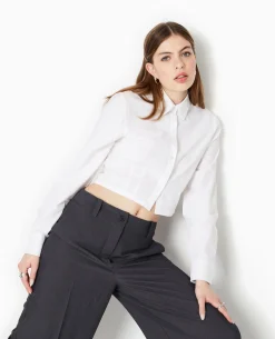 Chemise Courte Manches Longues - Blanc