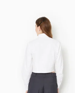 Chemise Courte Manches Longues - Blanc