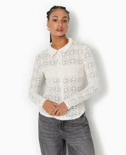 Chemise En Dentelle - Blanc