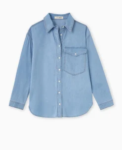 Chemise En Jean Fluide - Bleu