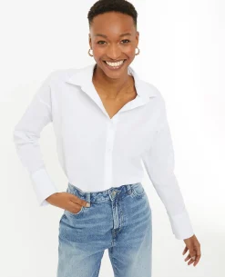 Chemise Oversize Col Ouvert - Blanc