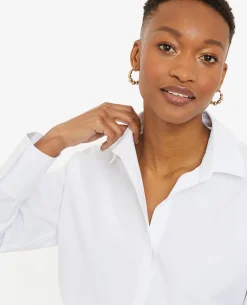Chemise Oversize Col Ouvert - Blanc