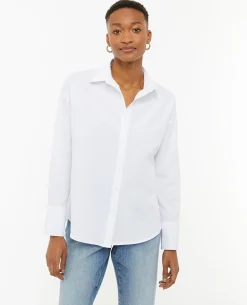 Chemise Oversize Col Ouvert - Blanc