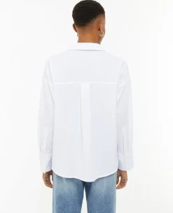 Chemise Oversize Col Ouvert - Blanc