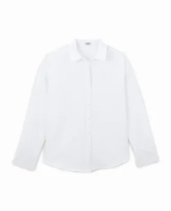 Chemise Oversize Col Ouvert - Blanc