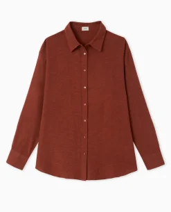Chemise Oversize Unie - Marron