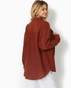 Chemise Oversize Unie - Marron