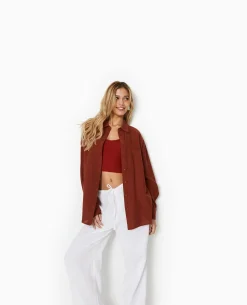 Chemise Oversize Unie - Marron