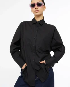 Chemise Oversize Unie - Noir