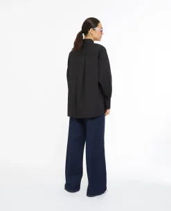 Chemise Oversize Unie - Noir