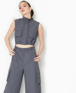 Combinaison Sportswear Avec Ouverture Taille - Gris