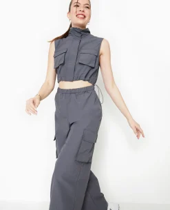 Combinaison Sportswear Avec Ouverture Taille - Gris