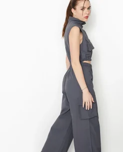 Combinaison Sportswear Avec Ouverture Taille - Gris