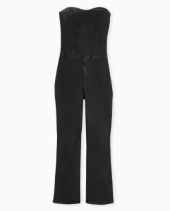 Combipantalon Bustier En Jean Stretch - Noir