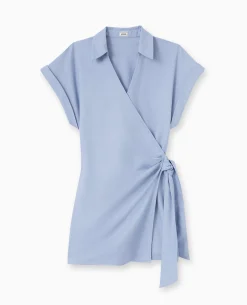 Combishort Portefeuille Effet Drapé - Bleu