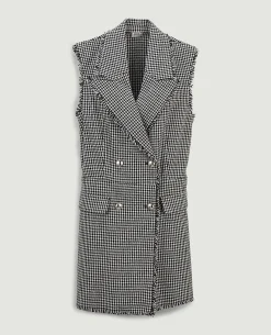 Combishort Sans Manches En Tweed - Blanc