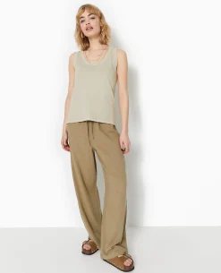 Débardeur Ample Avec Effet Acid Wash - Beige