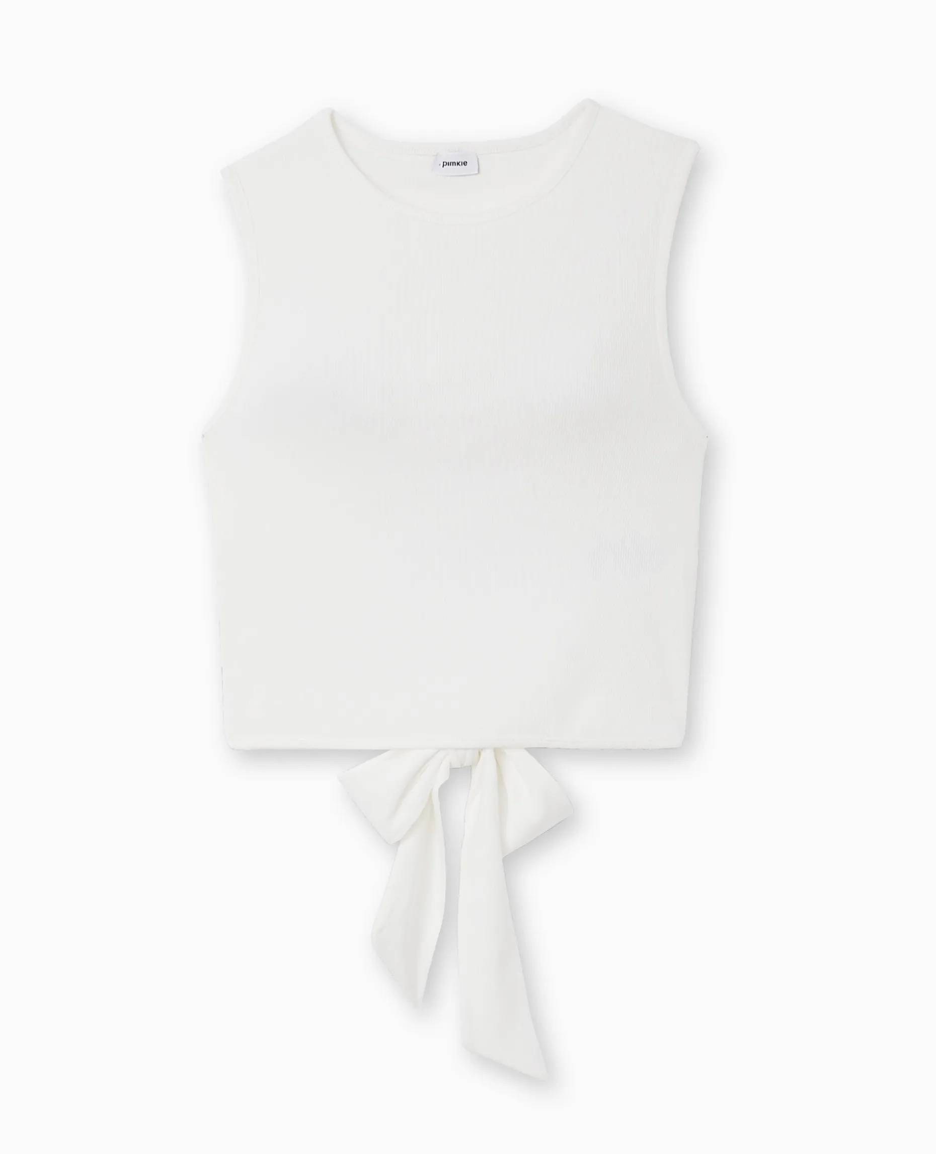 Débardeur En Maille Côtelée Avec Cut Out Dos - Blanc