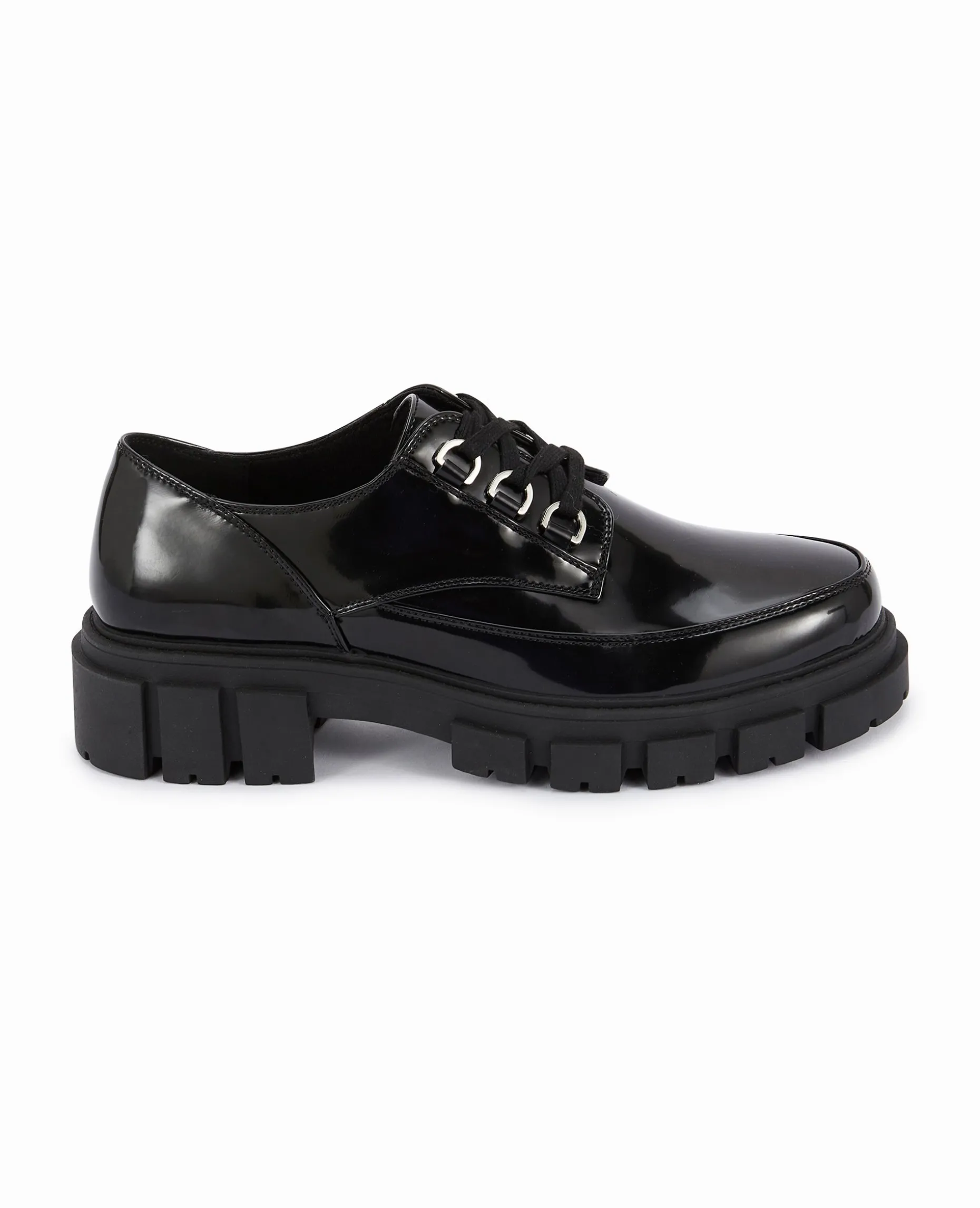 Derbies Vernis Avec Semelles Chunky - Noir