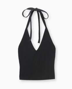 Dos-nu En Maille Tricot - Noir