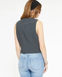 Gilet De Barman Avec 4 Boutons - Gris Foncé
