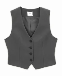 Gilet De Barman Avec 4 Boutons - Gris Foncé