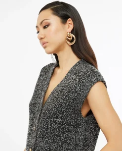 Gilet Sans Manches En Maille Moulinée - Noir