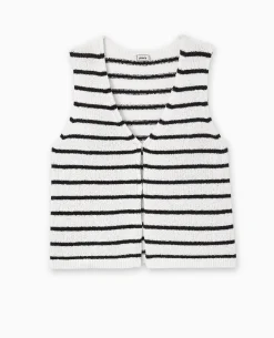 Gilet Sans Manches Rayé - Bleu Marine