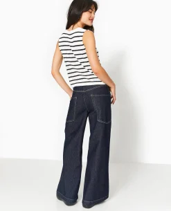 Gilet Sans Manches Rayé - Bleu Marine