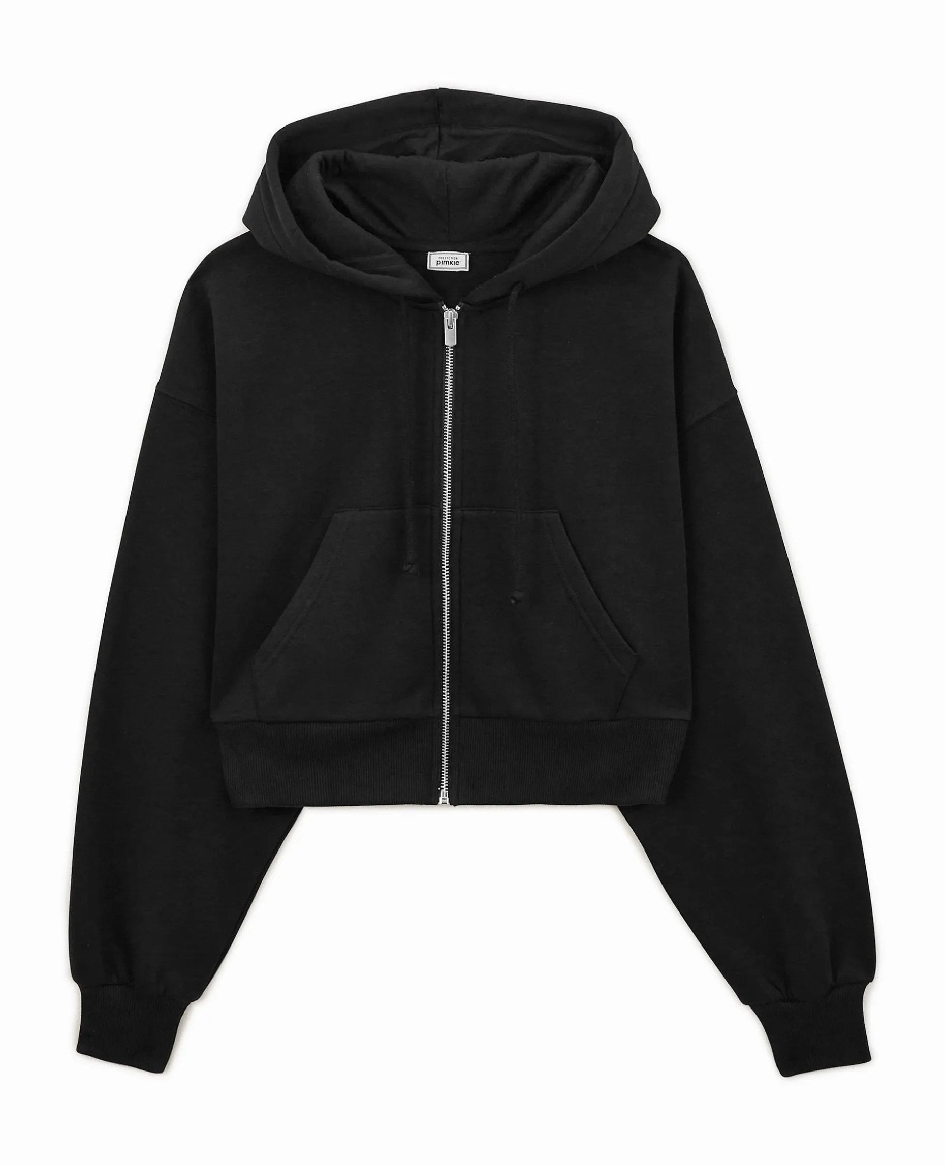 Gilet Zippé Court à Capuche - Noir