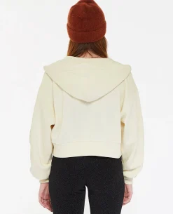 Gilet Zippé Court à Capuche - Blanc