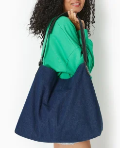 Grand Sac En Jean XXL Avec Bandouliè;re Ceinture - Bleu