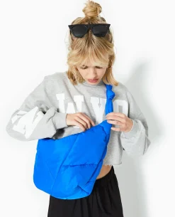 Grand Sac En Matiè;re Matelassé - Bleu électrique